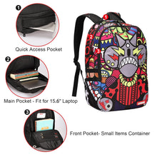 Graffiti Backpack for School,Casual Daypack,Designer Laptop Backpack for 15.6 Inch Laptop,College Backpack with USB Port
