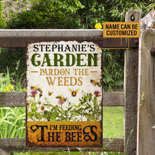Personalized Bee Garden Pardon The Weeds Customized Classic Metal Signs-CUSTOMOMO