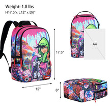 Graffiti School Backpack for Teen Girls with Bottle Side Pockets, Laptop Backpack with USB Charging Port,Computer Backpack for 15.6 Inch Laptop,Designer Backpack for High School Skateboard Girl