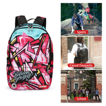 Graffiti Backpack for School,Casual Daypack,Designer Laptop Backpack for 15.6 Inch Laptop,College Backpack with USB Port