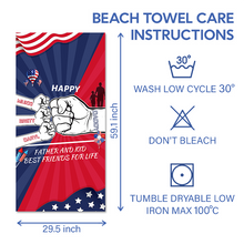 Personalized Custom Beach Towel Father And Kids Best Friends For Life Special Gift For Dad