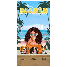 Personalized Custom Beach Towel Dog Mom Dog Lovers Summer Pattern