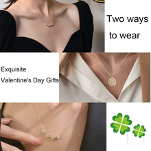 Four Leaf Clover Necklace Dainty Magnetic Heart Necklace for Her - Gift For Lover - Gift For Her