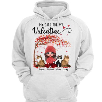 My Cats My Valentine Gift For Cat Mom Personalized Hoodie Sweatshirt