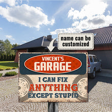 Garage Sign - I Can Fix Anything - Auto Mechanic Garage Gift For Dad And Grandpa - Personalized Custom Classic Metal Signs