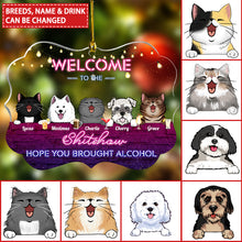 Welcome To The Shitshow - Personalized Custom Acrylic Ornament - Christmas Gifts For Pet Lovers