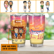 Mother And Children Forever Linked Together & Beach Tumbler - Gifts For Mother - Personalized Custom Tumbler