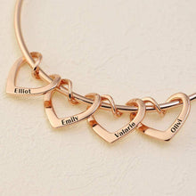 Christmas Gift Family Bangle Bracelet with Heart Shape Hook Charm Bracelet For Woman GG