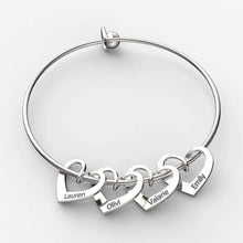 Christmas Gift Family Bangle Bracelet with Heart Shape Hook Charm Bracelet For Woman GG