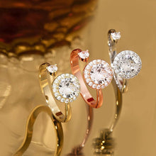 Cubic Zirconia Spinner Adjustable Rings Set- 3 Rings (Gold/Silver/Rose gold) Ring MelodyNecklace