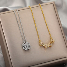 Four Leaf Clover Necklace Dainty Magnetic Heart Necklace for Her - Gift For Lover - Gift For Her