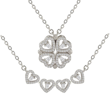 Four Leaf Clover Necklace Dainty Magnetic Heart Necklace for Her - Gift For Lover - Gift For Her