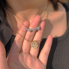Four Leaf Clover Necklace Dainty Magnetic Heart Necklace for Her - Gift For Lover - Gift For Her