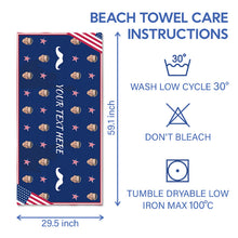 Custom Photo - The Father's Day Beach Towel US Flag Theme - Personalized Custom Beach Towel - Gift For Dad