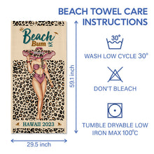 Personalized Beach Towel - Bunned And Tipsy - Custom Beach Towel For Besties, Family, Lovers