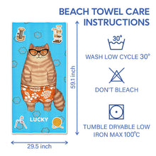 Swimsuit Fluffy Cats Gift For Pet Lovers - Cat Lovers - Personalized Beach Towel