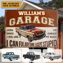What Happened In The Garage Stays In The Garage - Garage Sign - Personalized Custom Classic Metal Signs
