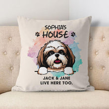 Puppy Live Here Too, Personalized Pillows, Custom Gift for Dog Lovers